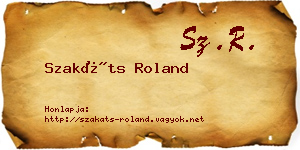 Szakáts Roland névjegykártya