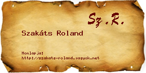 Szakáts Roland névjegykártya